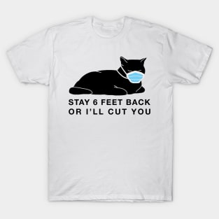 Social Distancing Kitty w/claws - inverted T-Shirt